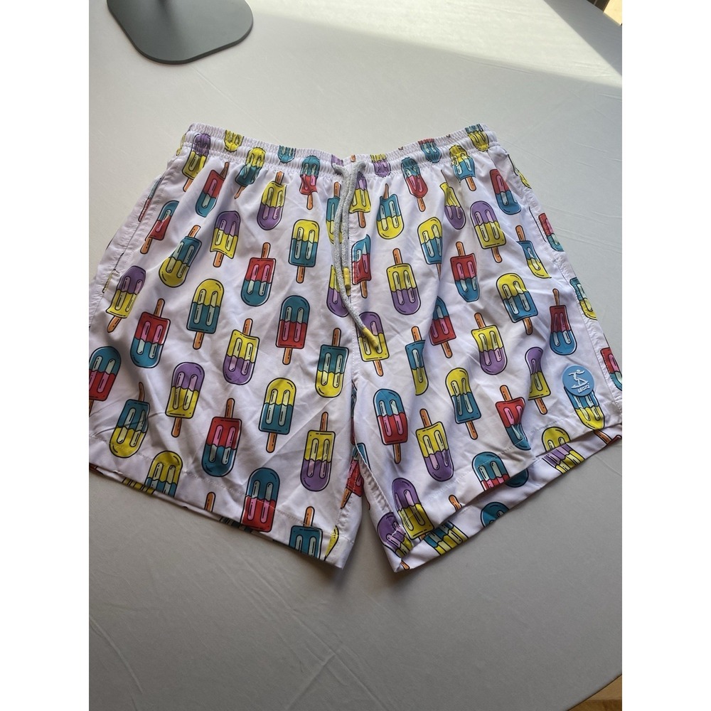 Uzzi Amphibious Gear Men's XXL Swim Trunks White Popsicle Print Board Shorts 2XL